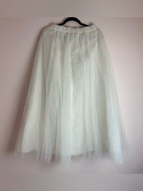 a new day White A-Line Tulle Midi Skirt